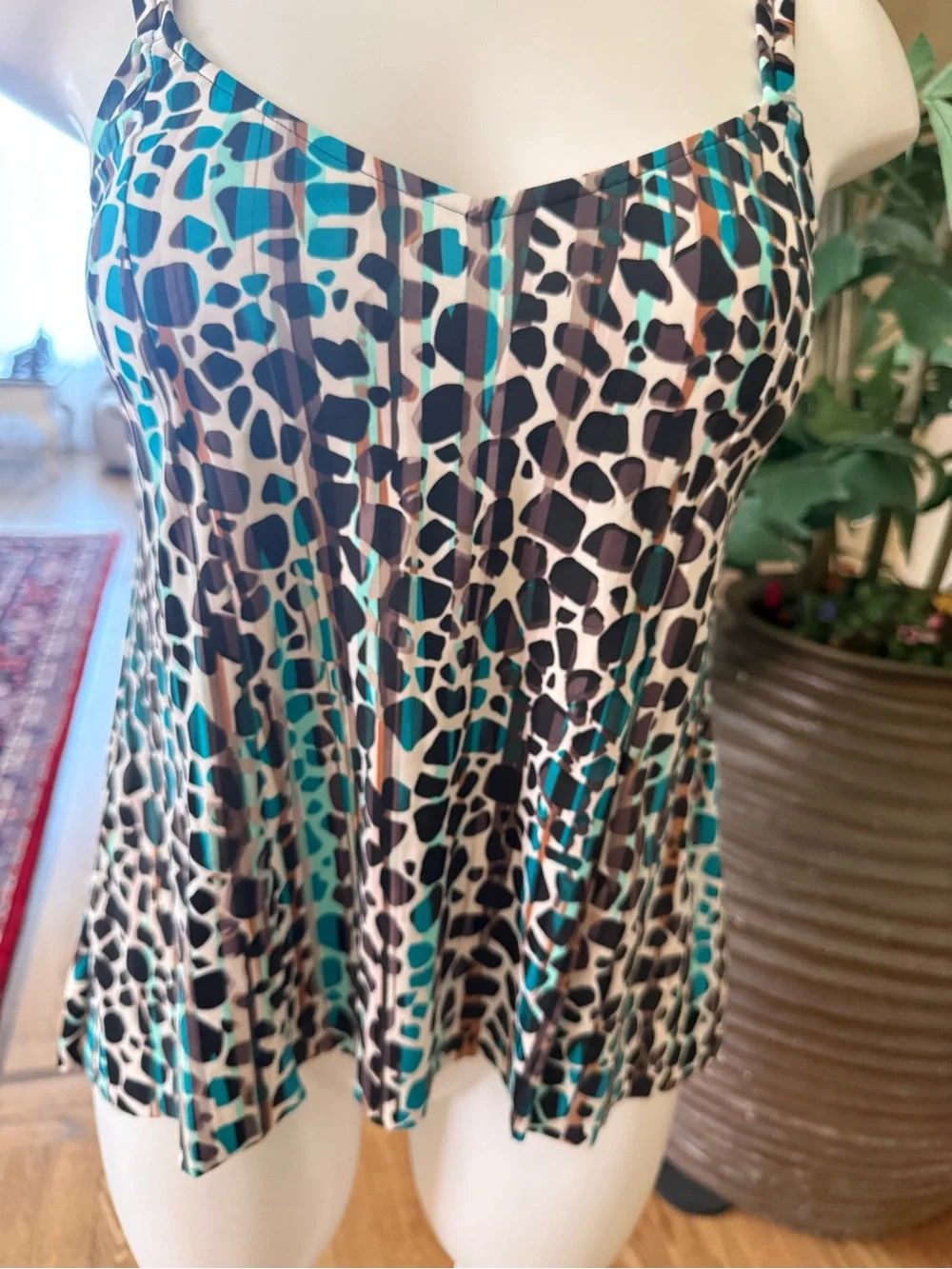 Swim Solutions Animal-Print One-Piece Swimdress NWT’s was $72. - Picture 11 of 11